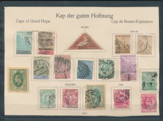 No 28322 Cape of Good Hope Lot of Old Stamps on A Page