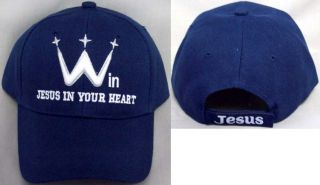 New Wholesale Lot of 6 Pcs Christian Caps Win Jesus in Your Heart 