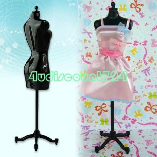 Doll Garment Clothes Dress Display Stand for Barbie Dolls Baby Black x 