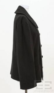 Balenciaga Black Wool Double Breasted Peacoat Size 42