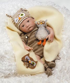 Lifelike Baby Doll Hoot Hoot 16 in Vinyl w/ Weighted Body by Laura 