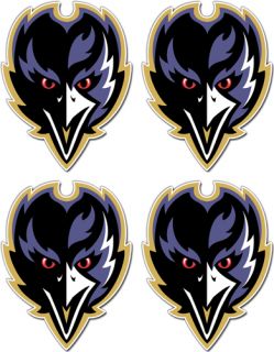 Sheet of 4 Baltimore Ravens NFL Decals Sticker Alt