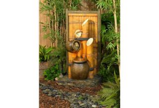 New Kyoto Bamboo Indoor Outdoor Garden Water Illuminated Fountain w 