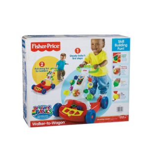 Fisher Price Baby Walker Activity Walker to Wagon Walking Aid New Item 