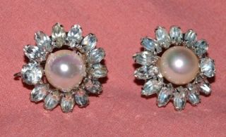   Tone Crystal Sparkle Rhinestones Jewelry Vintage Les Barnard