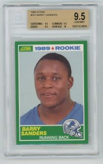 1989 Score Barry Sanders RC Rookie 257 Lions BGS 9 5 Gem Mint RARE 