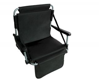   Chair w Padded Backrest Barton Outdoors Black Blue Tailgate