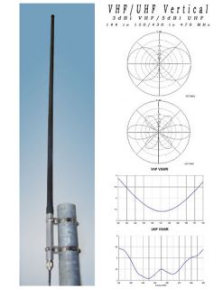 2M 70cm VHF UHF Vertical Base Station Antenna