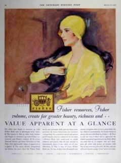 1929 Fisher Automobile Bodies McClelland Barclay Art Ad