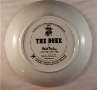 Collectors Plate The Duke Limited Ed Robert Tanenbaum Franklin Mint 