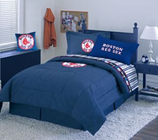 MLB Boston Red Sox Baseball Denim Bedding Comforter New