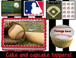 Baseball Edible Cake Cupcake Toppers Decoration Tops Sugar Sheet 