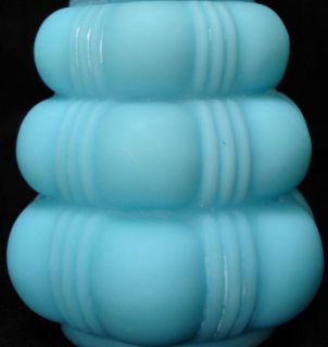 Scarce Creased Bale Blue Opaque Satin Salt Shaker by Dithridge 1894 