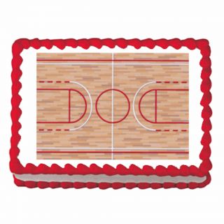 Basketball Court Edible Cake Topper Decoration Image