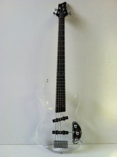 BRAND NEW UNIQUE 5 STRINGS CLEAR WHITE ACRYLIC ELECTRIC BASS GUITAR