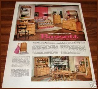 1962 Bassett Furniture Living Dining Room Furniture Ad