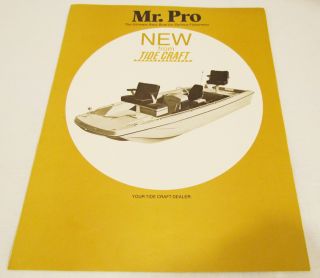 1970s Tide Craft Mr Pro Bass Boat Brochure Catalog