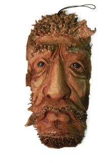 Very Funny Face Bali Art Mask Bamboo Root Sculpture Old Man
