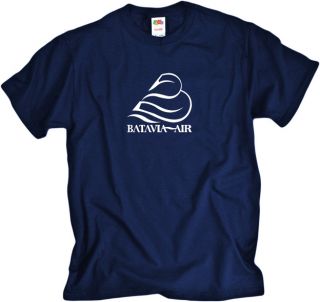 Very stylish Batavia Air Aviation Logo T Shirt in Navy with White Logo 