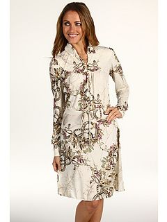 Just Cavalli Floral Snake Jersey Shirt Dress   