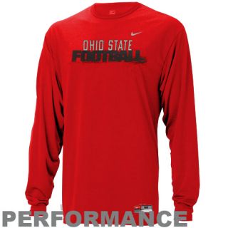 Nike Ohio State Football Dri Fit Longsleeve Performance Tshirt Mens SM 