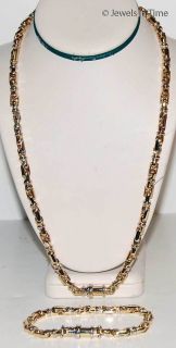 Baraka Necklace and Bracelet 18k Yellow & White Gold HEAVY Jewels In 