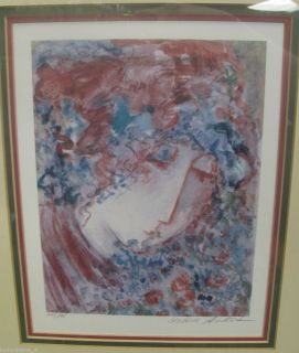 Barbara A. Wood Signed Numbered 200/895 Original Print Frammed Double 