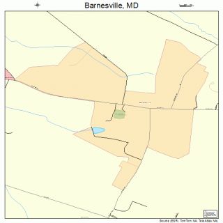 Barnesville Maryland Street Road Map MD Atlas Poster