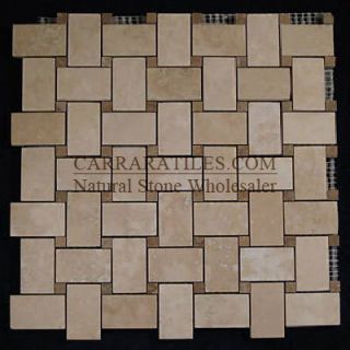 Basketweave Tile Mosaic Classic Travertine Honed