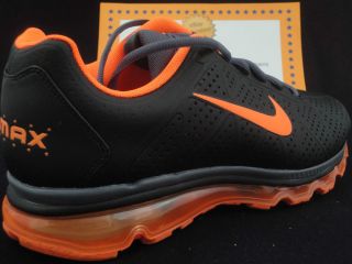 Nike Air Max+ 2011 Leather, Size 9.5, Black Orange, Retail $185.00