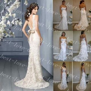 New white/ivory lace wedding dress Gown custom size 2 4 6 8 10 12 14 