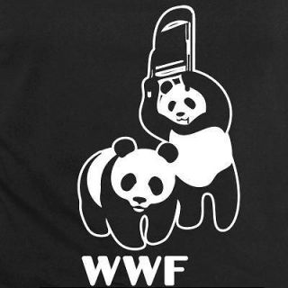 WWF PANDA BEAR wrestling shirt Retro Funny Cool t shirt M Black