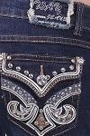   CO bootcut long jeans FLEUR crystal RHINESTONES 27 cowgirl 3 ~buy me