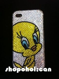 iPhone5 iPhone4s GALAXY S2 S3 2D Tweety Bird Yellow Swarovski Bling 