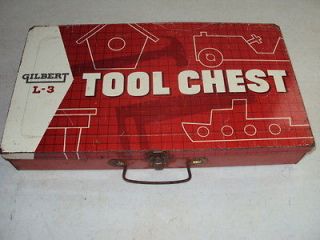 Vintage Gilbert L 3 Erector Set Steel Metal Box Tool Chest (Box Only)