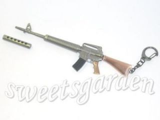 Assault Rifle Silencer M4A1 Military Weapon Metal Figure Bag Charm 