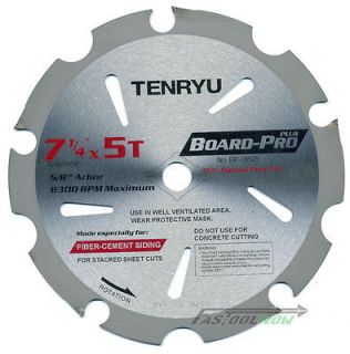 Tenryu BP 18505 7 1/4 Board Pro Plus Fiber Cement Blade 5T 5/8KO 
