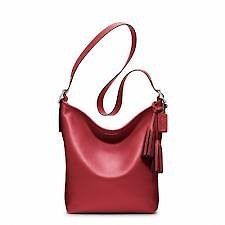 COACH LEGACY LEATHER DUFFLE 19889 PURSE BAG RED BLACK CHERRY $348 NEW 