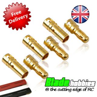 PAIR Of RC 3.5mm Gold Bullet Connector INC Heat Shrink For Motor 
