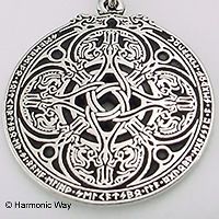RUNE RUNIC DRAGON SHIELD Pendant Celtic Knotwork Necklace Protective 