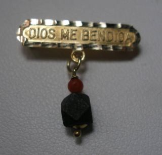 14kt dios me bendiga baby brooch with genuine azabache time