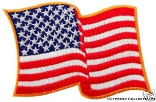 AMERICAN FLAG WAVING new BIKER VEST PATCH UNITED STATES embroidered 