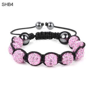 FREE Hot Sell 1pcs 10MM Disco Magnetite Ball Beads Macrame pink 