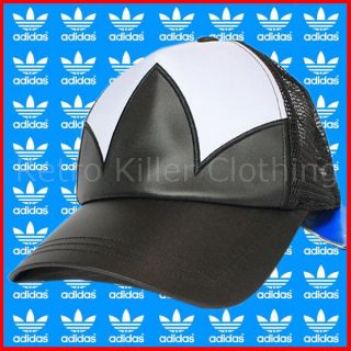 Adidas Originals Trefoil C&S Mesh Trucker Style Baseball Cap Hat Black 