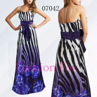 Stylish Strapless Zebra Evening Dress Porm Dress Maxi Party Gown 07042 