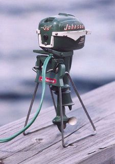 Display Stand 1950s Johnson K&O Toy Outboard Motors Lt. Green