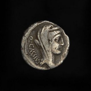 Ancient Roman Republican Silver Denarius Cassius Longinus Temple 