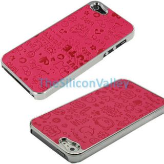 Cute Girl /Heart/ Happy Leather Chrome Hard Back Case Cover for Apple 