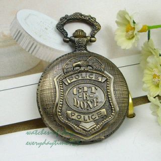 Hot Sale Brand new US Police Bronze Vintage Mens Pocket Watch for gift