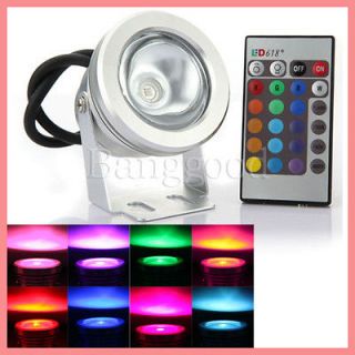 Waterproof 10W RGB Color Changing Outdoor Remote Control LED Flood 